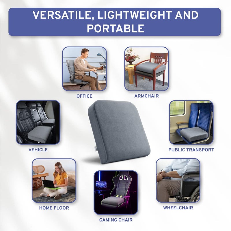 ComfySure Seat Cushion Extra Large - Firm Memory Foam Chair Pad for Recliner, Wheelchair, Office Chair, Stadium, Bleacher, Car, Floor, Patio Furniture, Bariatric Overweight Users 19â€x17â€x3â€ - Image 3